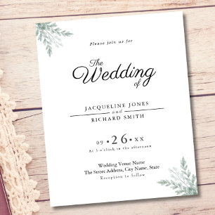 Flyer Eucalyptus Rustic Budget Chic Wedding Invitation
