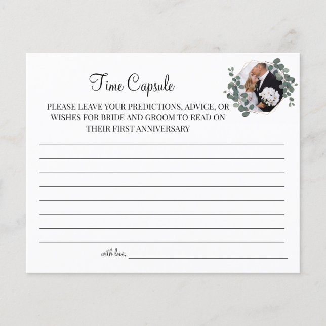 Flyer Eucalyptus Time Capsule wedding anniversary card (Frente)