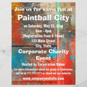 Flyer Evento corporativo de Paintball o recaudación de f