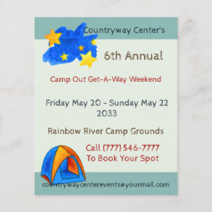 Flyer Evento de Camping Bajo las Estrellas