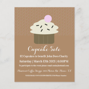 Flyer Evento de caridad de pastelería