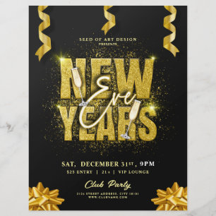Flyer Evento de celebración de oro del Fiesta del New Ye