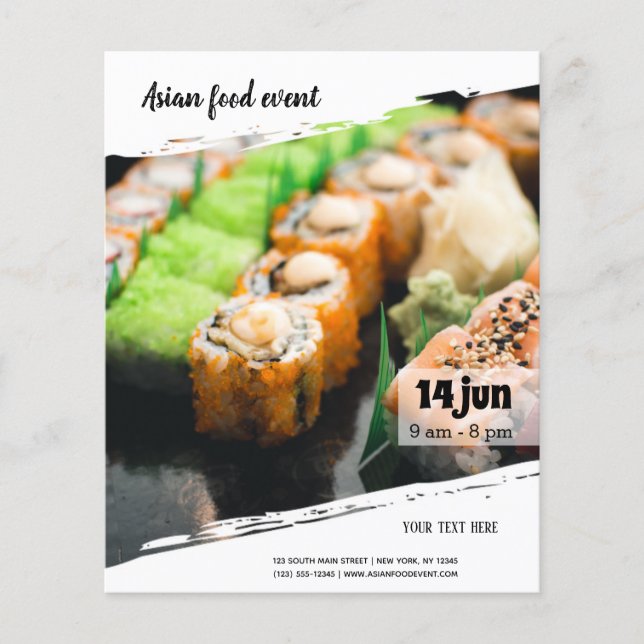 Flyer evento de comida asiática (Frente)