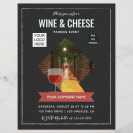 Flyer Evento de emparejamiento de vino y queso agregar f