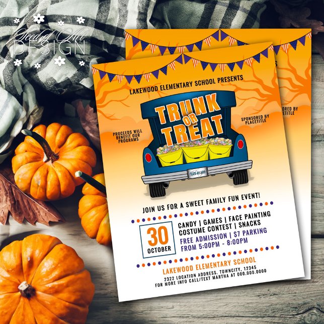 Flyer Evento de Halloween de Tronco de naranja o Trate d (Subido por el creador)