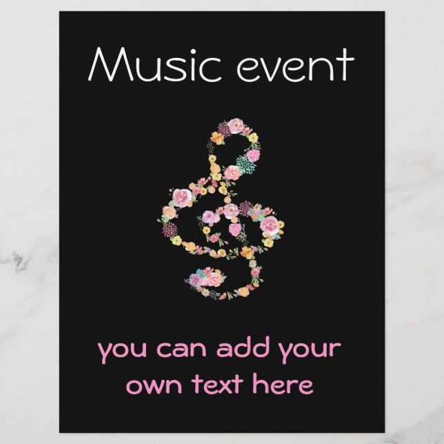 Flyer evento de música floral clef (Frente)