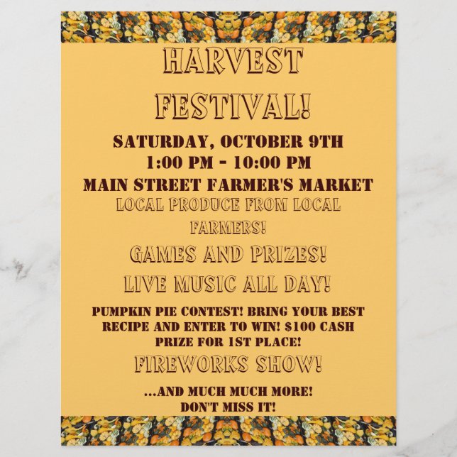 Flyer Evento de otoño: se puede cambiar todo el texto. (Frente)