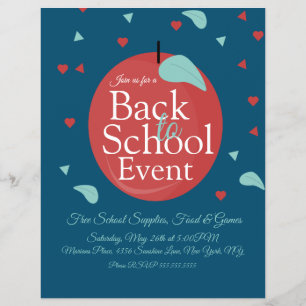 Flyer Evento de Regreso a Clases Fruta Manzana