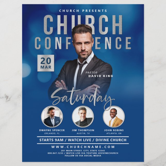 Flyer Evento del Servicio de Conferencias de la Iglesia  (Frente)