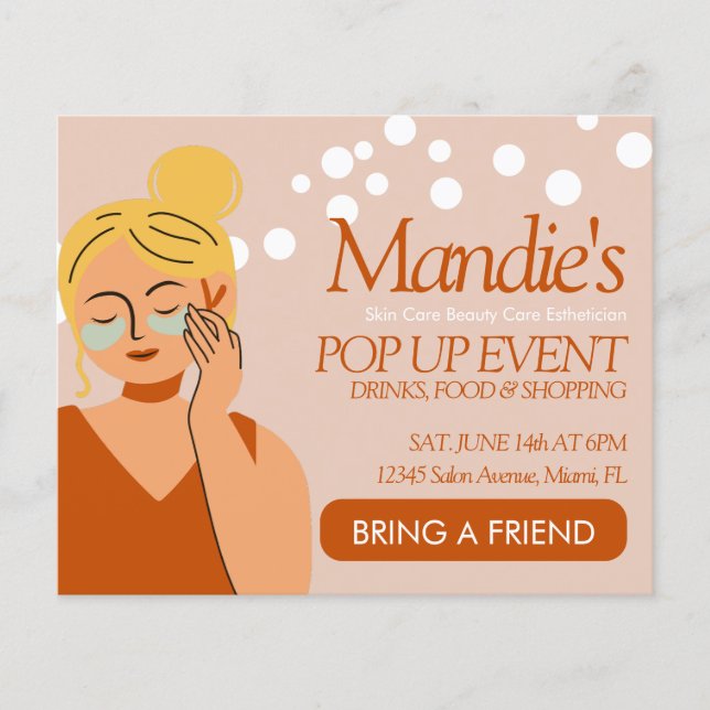 Flyer Evento emergente del salón de negocios esteticista (Frente)