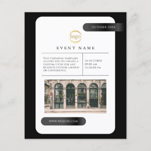 Flyer Evento Empresarial Negro Profesional Minimalista 