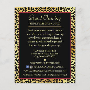 Flyer Evento Especial de Boutique de Cabello Leopardo Do