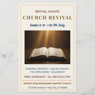 Flyer Evento Religioso de Avivamiento de la Iglesia de O