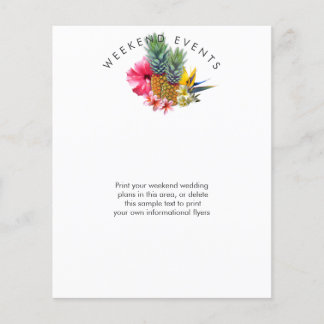 Flyer Eventos de Boda de fin de semana con temas de Hawá