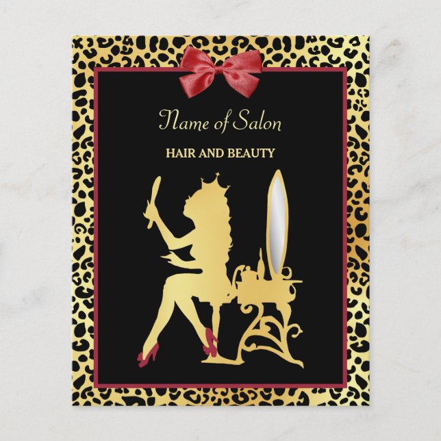 Flyer Eventos del Salón del Pelo Rojo del Leopardo de la (Frente)