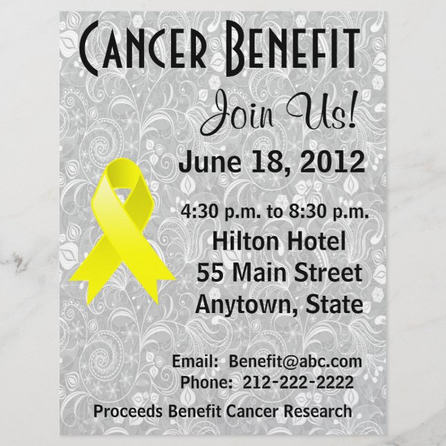 Flyer Ewing Sarcoma Beneficio de Concienciación Floral G (Frente)