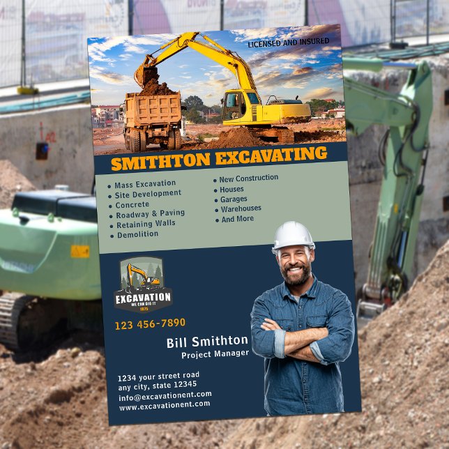 Flyer Excavation Services Business (Subido por el creador)