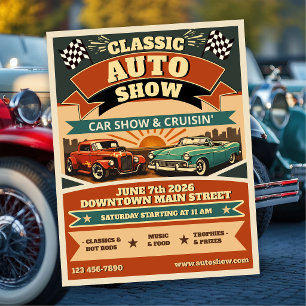 Flyer Exposición Clásica de Autos