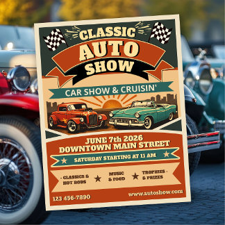 Flyer Exposición Clásica de Autos