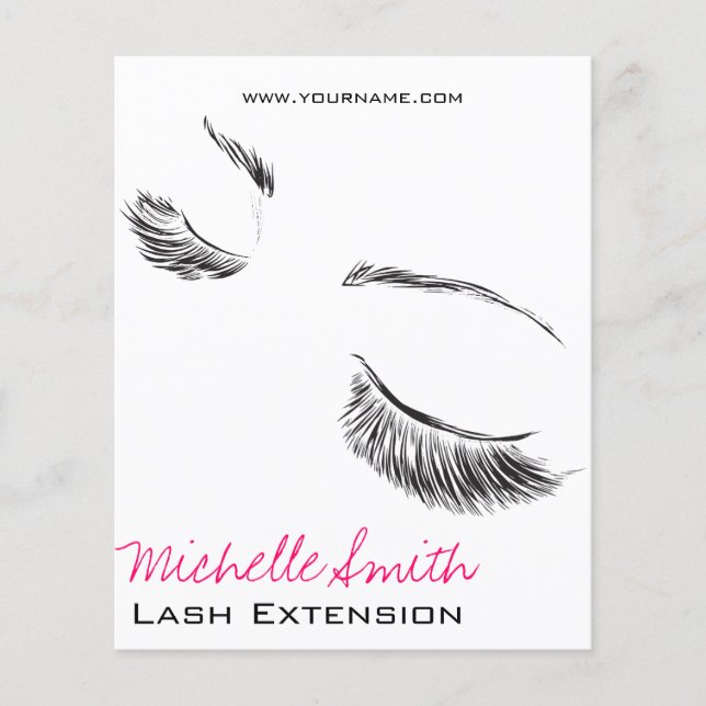 Flyer Extensión de latigazos largos en la cara (Frente)