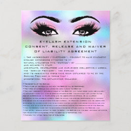 Flyer EXTENSIÓN EYELASH EXTENSIÓN DE LIBERACIÓN Hologram