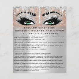 Flyer EXTENSIÓN EYELASH EXTENSION WAIVER Ojo verde