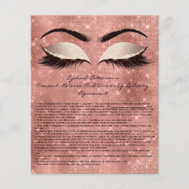 Flyer Extensión Eyelash Responsabilidad Exención Ojos Ro