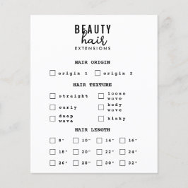 Flyer Extensiones de Cabello Formulario de pedido de pel