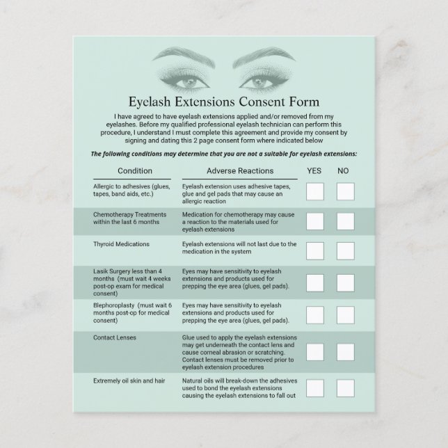 Flyer Extensiones de Eyelash Pinta Pasiva Renuncia (Frente)
