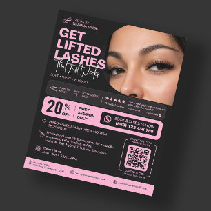 Flyer Extensiones de levantamiento de pestañas Aesthetic