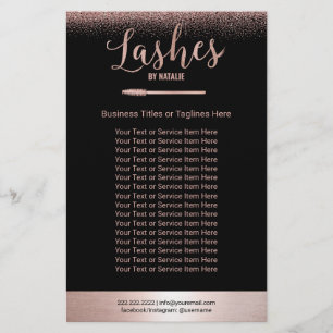 Flyer Extensiones de pestañas Rose Gold Salón de Belleza