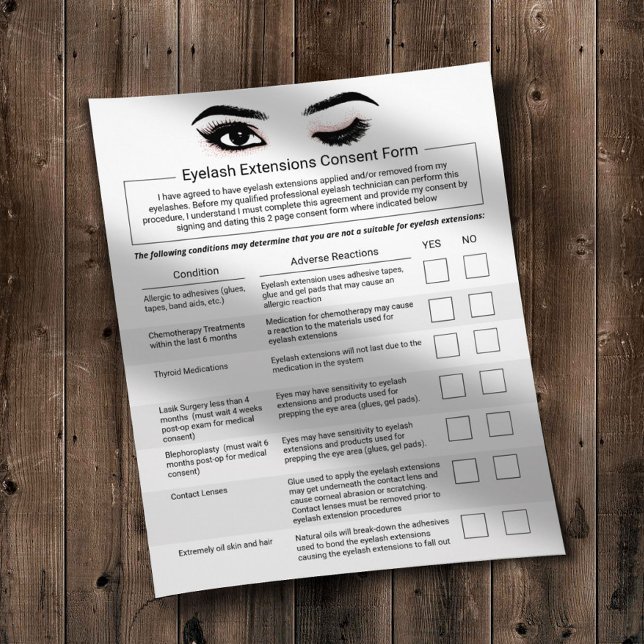 Flyer Extensiones Eyelash Forma de liberación de respons (Subido por el creador)