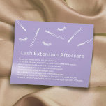 Flyer Extensiones Eyelash Lavender Cute Salon Aftercare<br><div class="desc">Cuidada tarjeta de atención posterior de extensión de Eyelash dibujada a mano.</div>