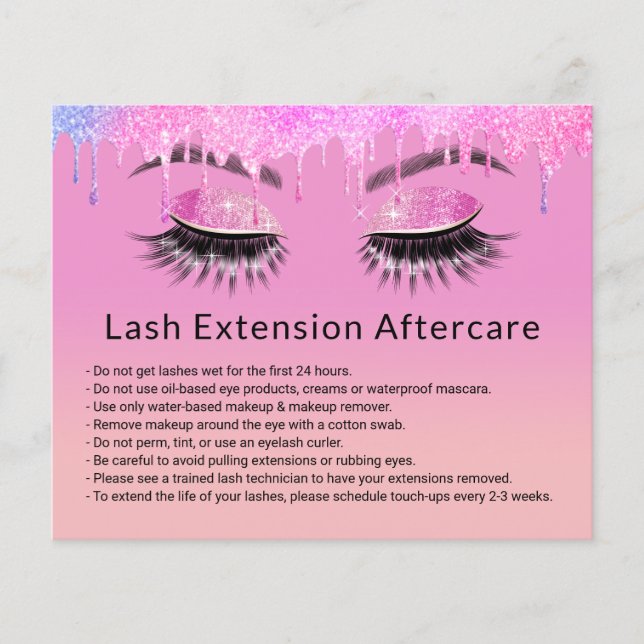 Flyer Extensiones Eyelash Maquillaje Artista Purple Afte (Frente)
