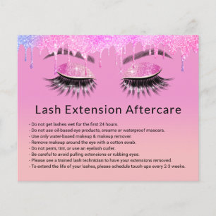 Flyer Extensiones Eyelash Maquillaje Artista Purple Afte