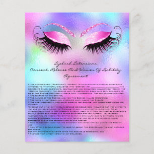 Flyer Eyelash Extension Liability Waiver Rosa Ombre