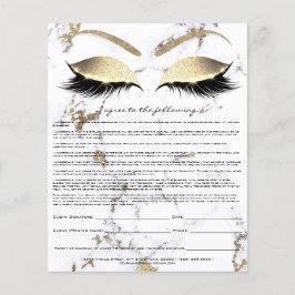 Flyer Eyelash Extensión Responsabilidad Renuncia Marble