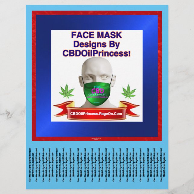 Flyer Face Mask Designs By CBDOilPrincess! Flyer! (Frente)