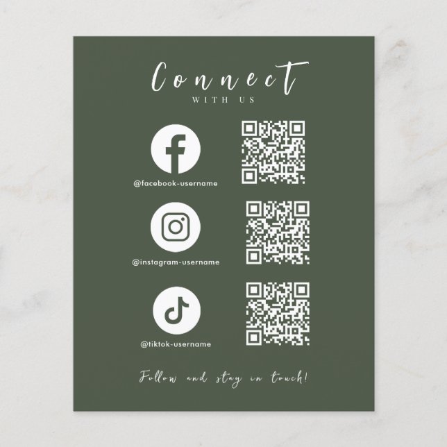 Flyer Facebook Instagram Tiktok Código QR moderno (Frente)