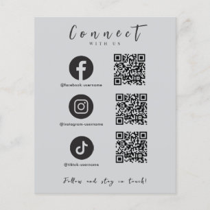 Flyer Facebook Instagram Tiktok QR Código Gris claro