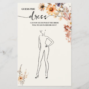 Flyer Fall Wildflower Adivinan la tarjeta de juego Dress
