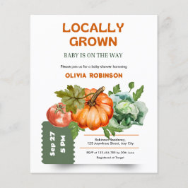 Flyer Farmers Market Locally Grown Baby Shower Invite