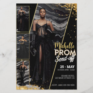 Flyer Fashion Glamoroso de la foto del PROM-DESACTIVADO