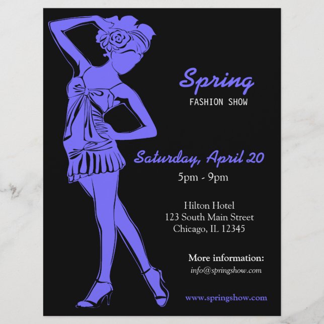 Flyer Fashion Show (Blue de pizarra ligera) (Frente)