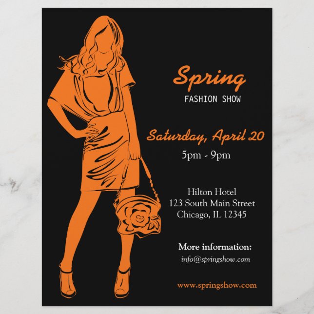 Flyer Fashion Show (Naranja) (Frente)
