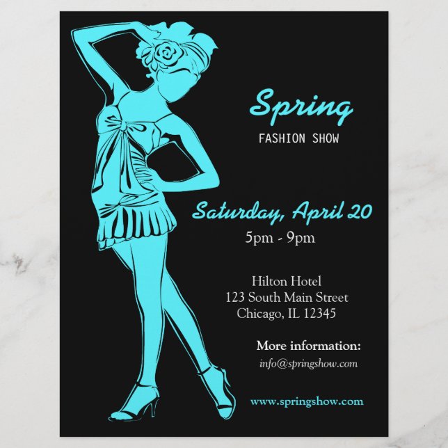 Flyer Fashion Show (Turquiose) (Frente)