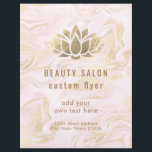 Flyer FAUX gold foil lotus logo on fluid marble<br><div class="desc">please note this is a printed product with NO REAL GOLD FOIL</div>