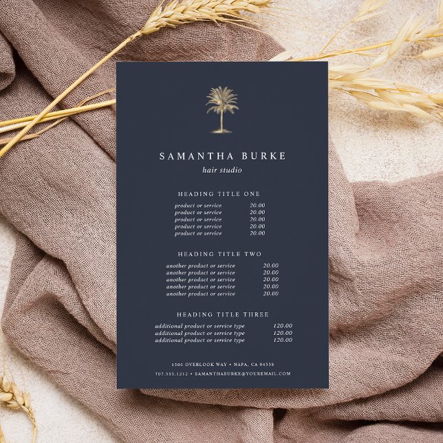 Flyer Faux Gold Palm Tree | Precios y servicios (Subido por el creador)