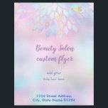 Flyer FAUX holográfico iridiscente arcoiris pastel<br><div class="desc">tenga en cuenta que se trata de un producto impreso sin ningún efecto HOLOGRÁFICO REAL</div>