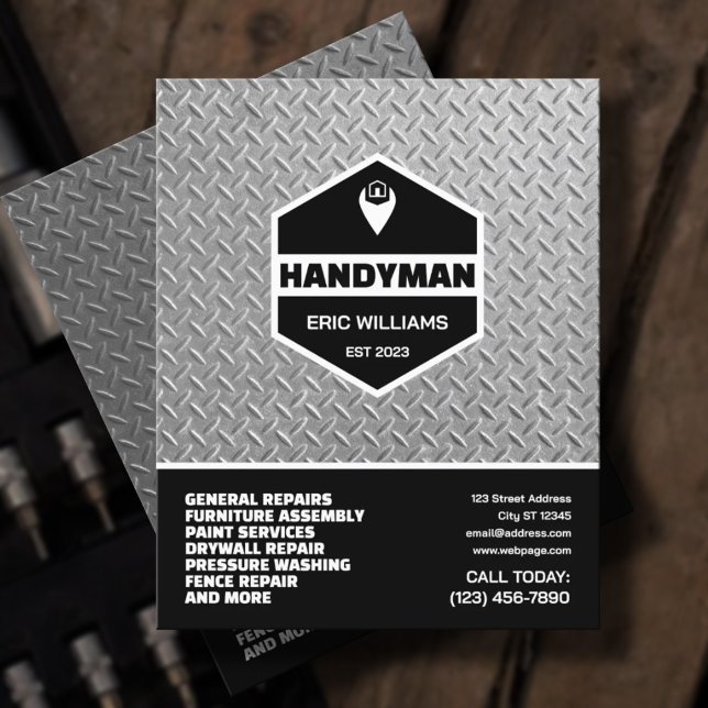 Flyer Faux stamped metal texture handyman (Subido por el creador)